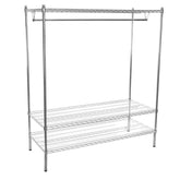 أرفف كروم 3 طبقات مع شماعة 122 × 53 × 200 سم